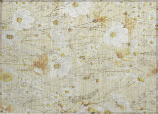 Piper Looms Chantille Floral ACN1505 Wheat Machine Washable Area Rug Scatter Main Image