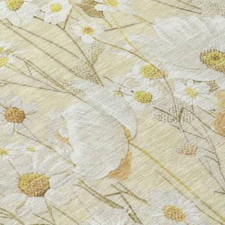 Piper Looms Chantille Floral ACN1505 Wheat Machine Washable Area Rug Swatch Image