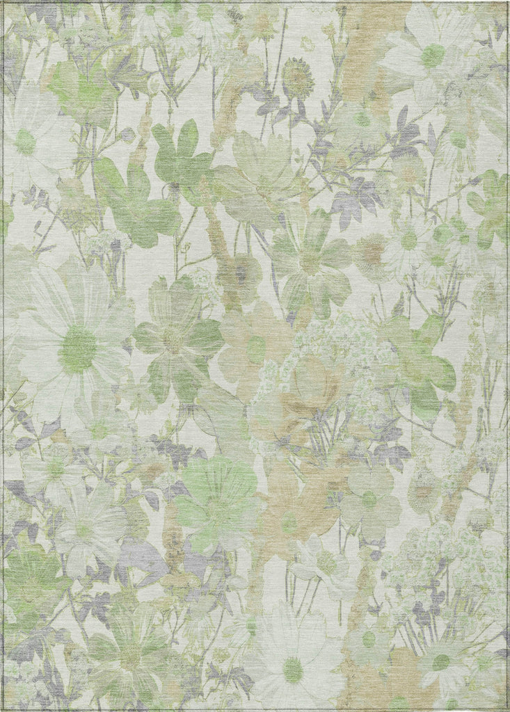 Piper Looms Chantille Floral ACN1506 Aloe Machine Washable Area Rug main image