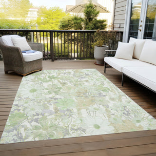 Piper Looms Chantille Floral ACN1506 Aloe Machine Washable Area Rug Outdoor Lifestyle Image Feature