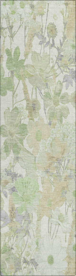 Piper Looms Chantille Floral ACN1506 Aloe Machine Washable Area Rug Runner Main Image