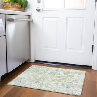 Piper Looms Chantille Floral ACN1506 Aloe Machine Washable Area Rug Scatter Lifestyle Image Feature