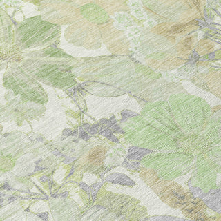 Piper Looms Chantille Floral ACN1506 Aloe Machine Washable Area Rug Swatch Image