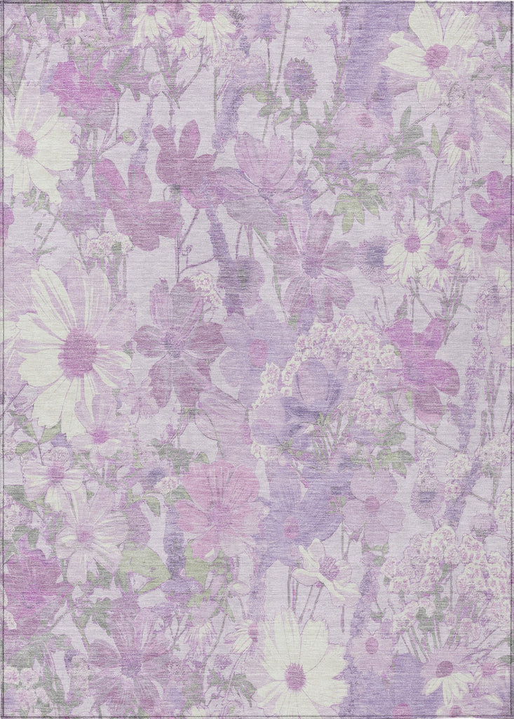 Piper Looms Chantille Floral ACN1509 Lavender Machine Washable Area Rug main image