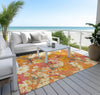 Piper Looms Chantille Floral ACN1510 Orange Machine Washable Area Rug Outdoor Lifestyle Image Feature
