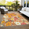 Piper Looms Chantille Floral ACN1510 Orange Machine Washable Area Rug Outdoor Lifestyle Image Feature