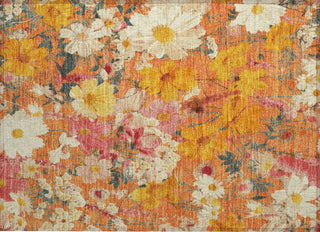Piper Looms Chantille Floral ACN1510 Orange Machine Washable Area Rug Scatter Main Image
