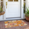 Piper Looms Chantille Floral ACN1510 Orange Machine Washable Area Rug Scatter Outdoor Lifestyle Image Feature