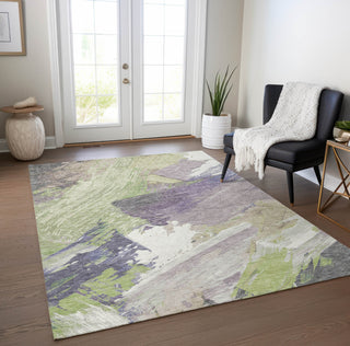 Piper Looms Chantille Modern ACN1511 Aloe Machine Washable Area Rug Lifestyle Image Feature