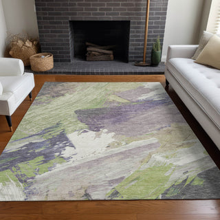 Piper Looms Chantille Modern ACN1511 Aloe Machine Washable Area Rug Lifestyle Image Feature