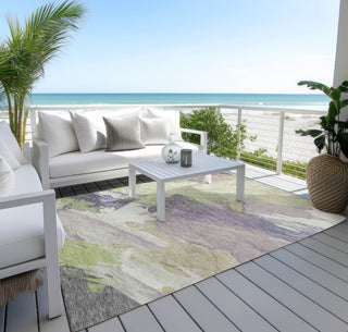 Piper Looms Chantille Modern ACN1511 Aloe Machine Washable Area Rug Outdoor Lifestyle Image Feature
