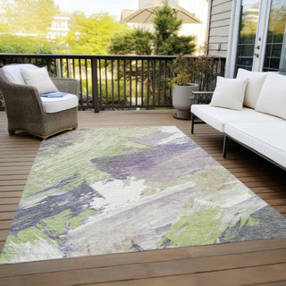 Piper Looms Chantille Modern ACN1511 Aloe Machine Washable Area Rug Outdoor Lifestyle Image Feature
