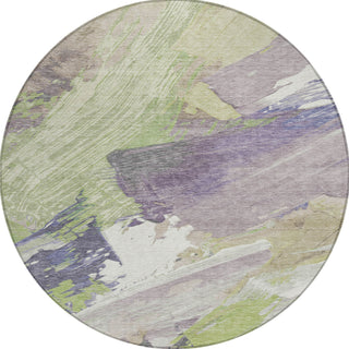 Piper Looms Chantille Modern ACN1511 Aloe Machine Washable Area Rug Round Main Image