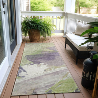 Piper Looms Chantille Modern ACN1511 Aloe Machine Washable Area Rug Runner Outdoor Lifestyle Image Feature