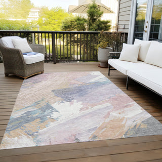 Piper Looms Chantille Modern ACN1513 Pink Machine Washable Area Rug Outdoor Lifestyle Image Feature