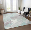 Piper Looms Chantille Modern ACN1515 Seafoam Machine Washable Area Rug Lifestyle Image Feature