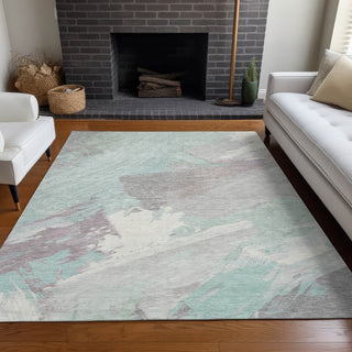Piper Looms Chantille Modern ACN1515 Seafoam Machine Washable Area Rug Lifestyle Image Feature