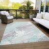 Piper Looms Chantille Modern ACN1515 Seafoam Machine Washable Area Rug Outdoor Lifestyle Image Feature