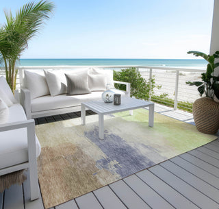 Piper Looms Chantille Modern ACN1517 Aloe Machine Washable Area Rug Outdoor Lifestyle Image Feature
