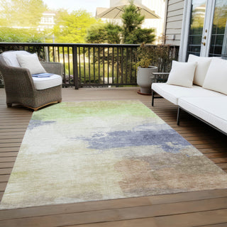 Piper Looms Chantille Modern ACN1517 Aloe Machine Washable Area Rug Outdoor Lifestyle Image Feature