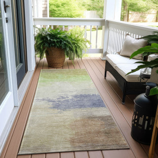 Piper Looms Chantille Modern ACN1517 Aloe Machine Washable Area Rug Runner Outdoor Lifestyle Image Feature