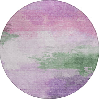 Piper Looms Chantille Modern ACN1519 Lilac Machine Washable Area Rug Round Main Image