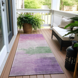 Piper Looms Chantille Modern ACN1519 Lilac Machine Washable Area Rug Runner Outdoor Lifestyle Image Feature