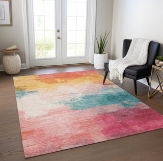 Piper Looms Chantille Modern ACN1520 Pink Machine Washable Area Rug Lifestyle Image Feature