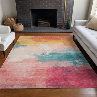 Piper Looms Chantille Modern ACN1520 Pink Machine Washable Area Rug Lifestyle Image Feature