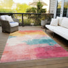 Piper Looms Chantille Modern ACN1520 Pink Machine Washable Area Rug Outdoor Lifestyle Image Feature