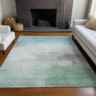 Piper Looms Chantille Modern ACN1521 Seafoam Machine Washable Area Rug Lifestyle Image Feature