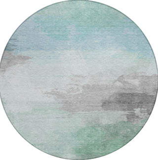 Piper Looms Chantille Modern ACN1521 Seafoam Machine Washable Area Rug Round Main Image