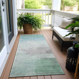 Piper Looms Chantille Modern ACN1521 Seafoam Machine Washable Area Rug Runner Outdoor Lifestyle Image Feature