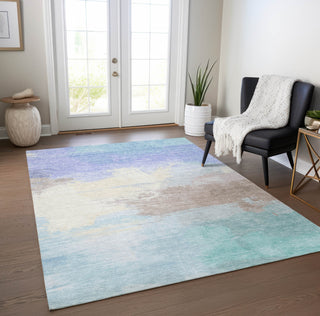 Piper Looms Chantille Modern ACN1522 Sky Machine Washable Area Rug Lifestyle Image Feature
