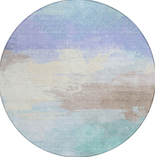 Piper Looms Chantille Modern ACN1522 Sky Machine Washable Area Rug Round Main Image