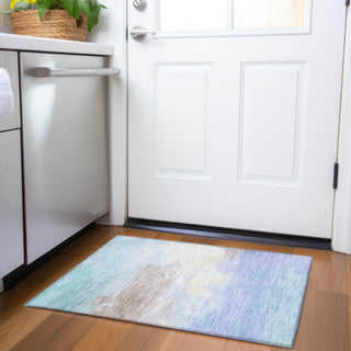 Piper Looms Chantille Modern ACN1522 Sky Machine Washable Area Rug Scatter Lifestyle Image Feature