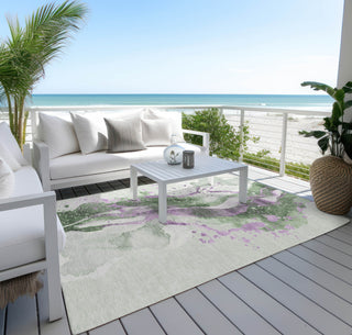 Piper Looms Chantille Abstract ACN1523 Aloe Machine Washable Area Rug Outdoor Lifestyle Image Feature