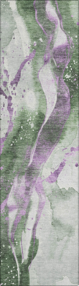 Piper Looms Chantille Abstract ACN1523 Aloe Machine Washable Area Rug Runner Main Image