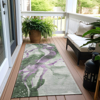 Piper Looms Chantille Abstract ACN1523 Aloe Machine Washable Area Rug Runner Outdoor Lifestyle Image Feature