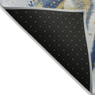 Piper Looms Chantille Abstract ACN1524 Blue Machine Washable Area Rug Backing Image
