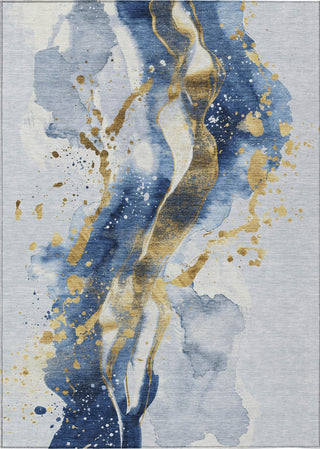 Piper Looms Chantille Abstract ACN1524 Blue Machine Washable Area Rug main image