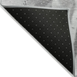 Piper Looms Chantille Abstract ACN1525 Gray Machine Washable Area Rug Backing Image