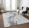Piper Looms Chantille Abstract ACN1525 Gray Machine Washable Area Rug Lifestyle Image Feature