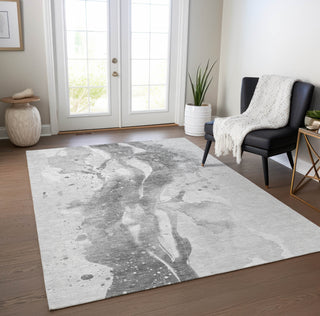 Piper Looms Chantille Abstract ACN1525 Gray Machine Washable Area Rug Lifestyle Image Feature