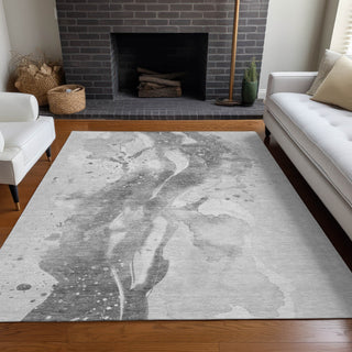 Piper Looms Chantille Abstract ACN1525 Gray Machine Washable Area Rug Lifestyle Image Feature