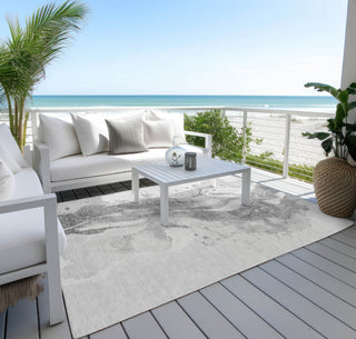 Piper Looms Chantille Abstract ACN1525 Gray Machine Washable Area Rug Outdoor Lifestyle Image Feature