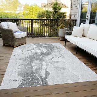 Piper Looms Chantille Abstract ACN1525 Gray Machine Washable Area Rug Outdoor Lifestyle Image Feature