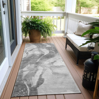Piper Looms Chantille Abstract ACN1525 Gray Machine Washable Area Rug Runner Outdoor Lifestyle Image Feature