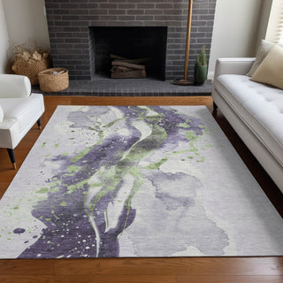 Piper Looms Chantille Abstract ACN1526 Purple Machine Washable Area Rug Lifestyle Image Feature