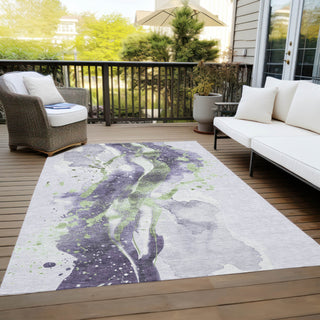 Piper Looms Chantille Abstract ACN1526 Purple Machine Washable Area Rug Outdoor Lifestyle Image Feature